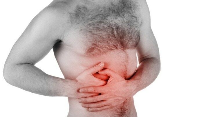 dor em órgãos internos irradiando para a parte inferior das costas